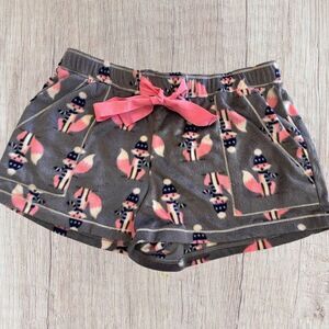 Kensie Soft Fox Print Short Pajama Bottoms With Pockets